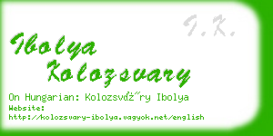 ibolya kolozsvary business card